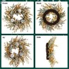 HOMLUX 20" Artificial Christmas Wreath Door Decorations Wreath with 20 Warm LED Lights - 4 of 4