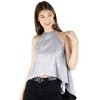 Artyska Women's High Low Glitter Halter Neck Party Club Tank Top - 2 of 4