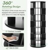 7/4-Tier Rotating Shoe Rack Tower Spinning Shoe Shelf Bookshelf 360° Revolving Shoe Carousel Closet Organizer Display Rack, White/Black-ModernLuxe - 3 of 4