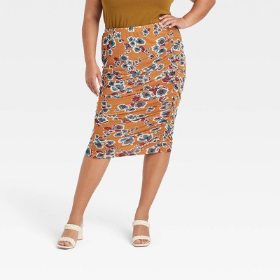 Women's Plus Size Mesh Pencil Skirt - Ava & Viv™