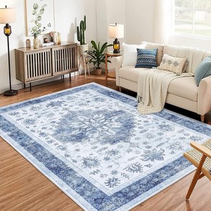 Garvee 10x13FT Washable Area Rug, Ultra-Thin Vintage Rug Printed Carpet, Non Slip Stain Resistant Foldable Mat for Living Room,Bedroom, Dinning Room - 1 of 4