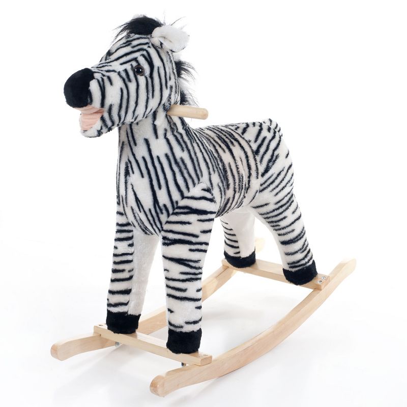 Toy Time Kids' Zebra Plush Rocking Animal Toy, 1 of 4