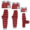 cheibear Christmas Plaid Long Sleeve One Pocket Tee with Pants Family Pajama Set - image 3 of 4