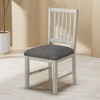 VECELO Rustic Wooden Dining Chairs Set of 2/4/6, Rubber Wood Kitchen Chairs with Padded Seat & Elegant Hollowed Backrest, Gray - 2 of 4