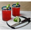 Dos Sueños Mexican Hand Blown Tumblers - Aqua Rim - 10oz - Set of 4 - 4 of 4