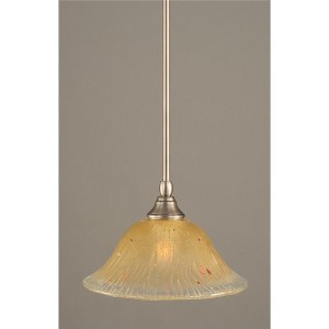 Toltec Lighting Any 1 - Light Pendant in  Brushed Nickel with 10" Amber Crystal  Shade - 1 of 1