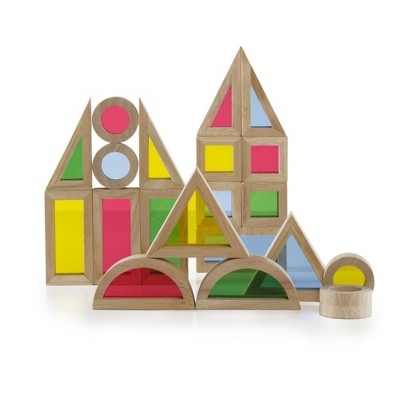 Guidecraft Junior Rainbow Blocks Colorful Stacking Blocks