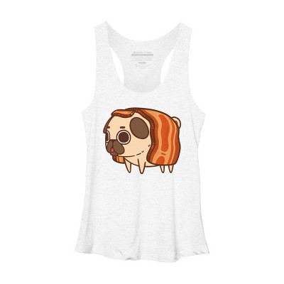 Women's Design By Humans Puglie Bacon Strip By Puglie Racerback Tank Top