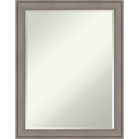 Amanti Art Greywash Petite Bevel Wood Bathroom Wall Mirror 27.5 x 21.5 in. - image 1 of 4