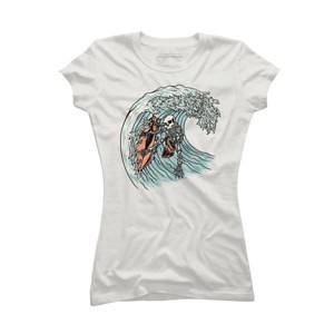 Junior's Design By Humans Death Surfer By quilimo T-Shirt - 1 of 3