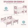 ROBOTIME Doll Furniture Stackable Doll Bunk Beds, Dollhouse Furniture, Doll House Accessories, Pretend Play Toy for Girl, Pink, 12.2"*22.2"*18.7" - 4 of 4