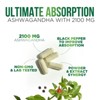 Organic Ashwagandha 1950mg w/ Black Pepper for High Absorption & Stress Support - 60 Capsules By Nature's Strength - 2 of 4