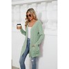 Women's Ribbed Knit Cardigan - Long Sleeve Open Front Pocket Sweater - 3 of 4