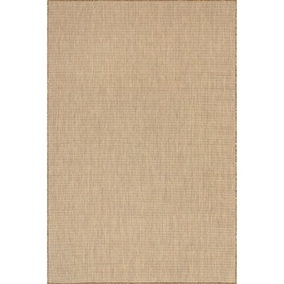 Nuloom Rosy Solid 2x3 Indoor/Outdoor Accent Rug for Living Room Patio Deck Front Porch Entryway Kitchen, Brown/Ivory