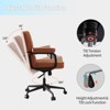 SUGOLD PU Leather Office Chair Adjustable Swivel Leisure Desk Chair w/ Armrest  Brown - 3 of 4