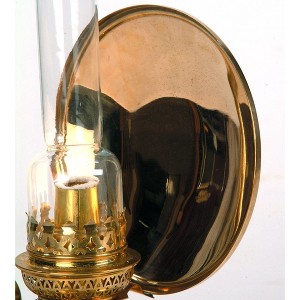 Solid Brass 6 1/2" Reflector for French Alps Brass Oil Lamps - 1 of 3