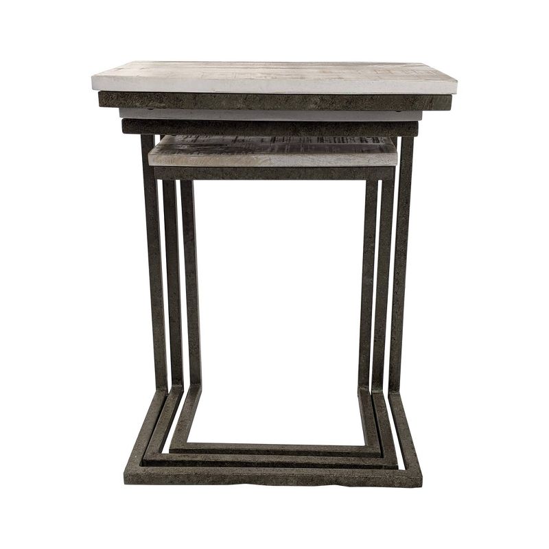 Addison Nesting Table Set Natural Driftwood/Aged Iron - Carolina Chair &#38; Table, 3 of 8