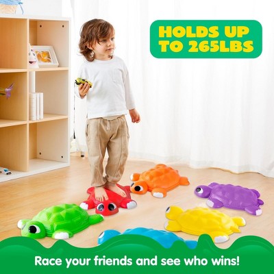 Colorful Turtle Balance Stepping Stones for Kids, 6-Piece Set