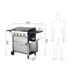 SEVOBAL Outdoor Grills, Griddles and Smokers 4 Burner Propane Gas Grill, BTU Outdoor BBQ with Foldable Side Tables, Black, 31.1"*22.84"*14.96" - 3 of 4