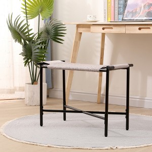 KTMBDW Handwoven Paper Rope Ottoman, Vanity Stools for Entryway Natural Footstool for Living Room, Bedroom - 1 of 4