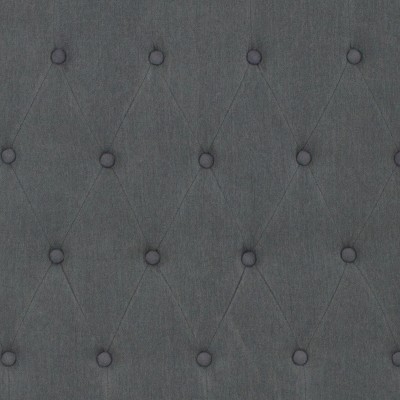 Dark Gray Twin Upholstered Platform Bed with Nailhead Trim