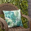 Saro Lifestyle Tropical Bliss Palm Leaves Outdoor Poly Filled Throw Pillow, 18"x18", Green - 3 of 3