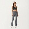 Anna-Kaci Active Women's Ribbed Knit Flare Pants with Wrap Tie Waistband and High Waist Silhouette - 2 of 4