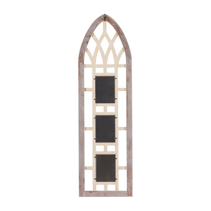 Wood 3 Slot Wall Photo Frame with Window Arch Shape Light Brown - Olivia &#38; May, 6 of 17