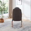 Vynxaria Brown Leather Rocking Accent Chairs with Padded High Back & Armrests, for Home Use - 4 of 4