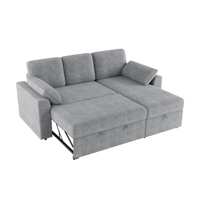 AMERLIFE Sectional Sofa Bed with Storage,Reversible Pull Out Sleeper Couch for Living Room