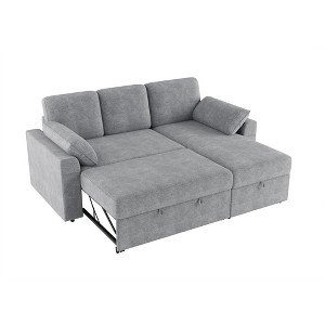 AMERLIFE Sectional Sofa Bed with Storage,Reversible Pull Out Sleeper Couch for Living Room - 1 of 4
