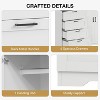43.3" H Armoire Wardrobe Closet with 4 Drawers and 2 Doors, Hanging Rod, Multifunctional Wooden Dresser with Storage Closet, Bathroom Cabinet - 4 of 4