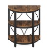 MAYEERTY Half-Round End Table, 3-Tier Narrow Side Table with Metal Frame - 4 of 4