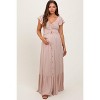PinkBlush Taupe Smocked Top Woven Maternity Maxi Dress - 2 of 4