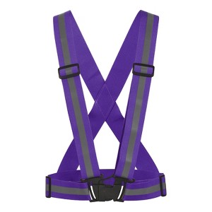 Unique Bargains Reflective Vest Adjustable 360 Degree High Visibility Safety Vest for Cycling Running Walking - 1 of 4