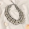 SOHI Women's Pearl White The Collar Statement Necklace - 3 of 4