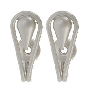 Unique Bargains Curtain Holdbacks Teardrop Hooks Zinc Alloy 2.56"x0.87" 1 Pair - 1 of 4