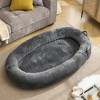 Bencmate Pet Bed Human Size Memory Foam Dog Bed with Storage Pocket Plush Cover Non Slip Bottom Standard Size, Dark Gray, 35.43"*17.32"*11.81" - 2 of 4