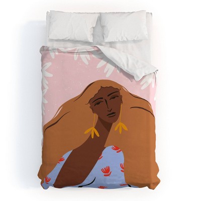Deny Designs Maritza Lisa Woman Looking Back Duvet Set