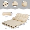 Costway Foldable Floor Sofa Bed 6-Position Adjustable Lounge Couch with 2 Pillows Blue\Beige\Grey\Black - image 3 of 4