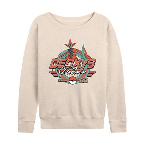 Women's - Pokémon - Deoxys Racing Lightweight French Terry Wide Neck Long Sleeve Shirt - 1 of 4