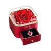 HONGGE Sterling Silver Heart Pendant Necklace with Red CZ & Gift Box, Eternal Rose Jewelry for Women - 2 of 4