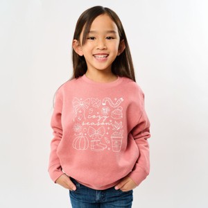 Cozy Season Coquette Icons - Toddler Graphic Sweatshirt and Youth Graphic Sweatshirt - 1 of 3