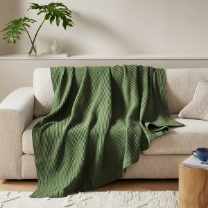 Sapphtopaz Cotton Tightly Woven Waffle Blanket, Ultra Soft Breathable Cooling Blanket Throw Blanket,100% Cotton, Machine Washable - 1 of 4