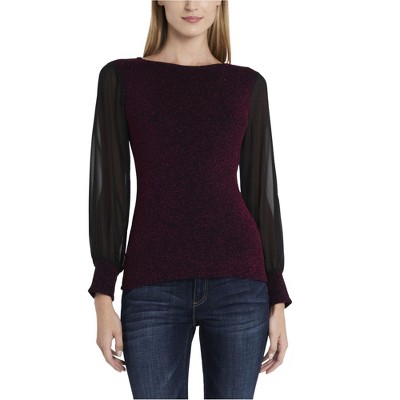 Vince Camuto Womens Sparkle Pullover Blouse