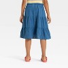 Girls' Midi Skirt - Cat & Jack™ Indigo - 2 of 3