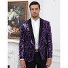 Coolmee Men's Shiny Sequin Blazer Jacket Stylish One Button Tuxedo Suit Jackets for Party Dinner Prom - 2 of 4