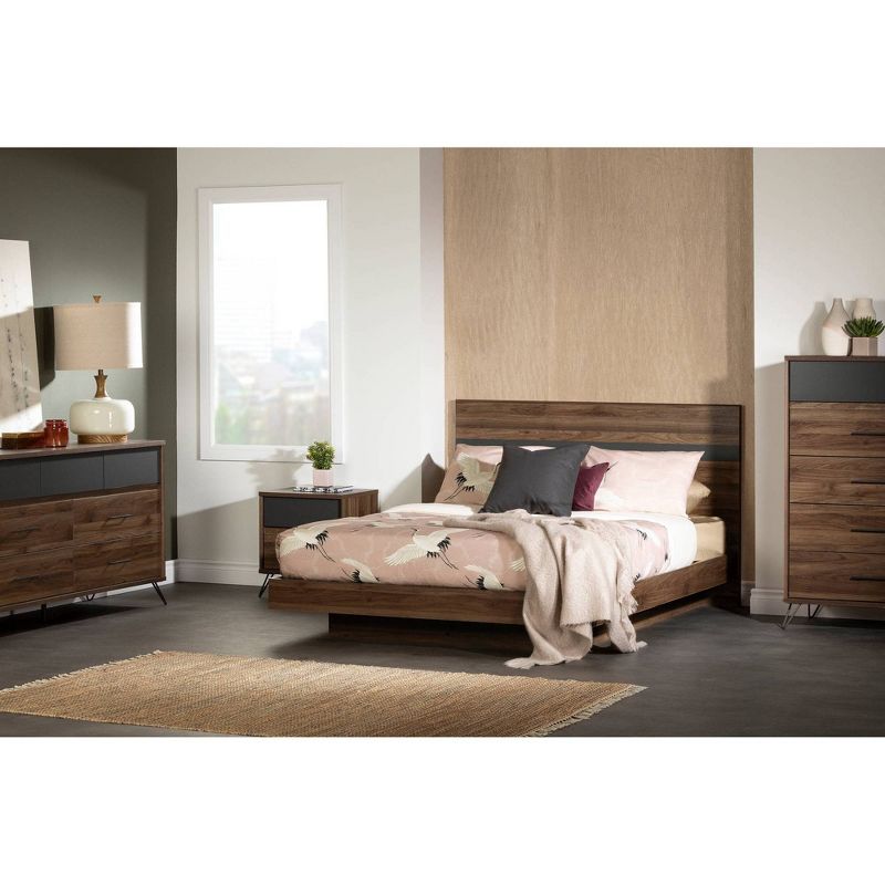 Queen Olvyn Complete Bed Natural Walnut/Charcoal - South Shore, 4 of 10