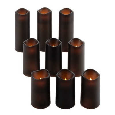 Lakeside Flameless Black LED Votive Candles with Remote Control - Set of 9
