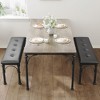 Dining Table with Benches, Dining Room Table Set for 4, Kitchen Table Set with Roman Column - image 4 of 4